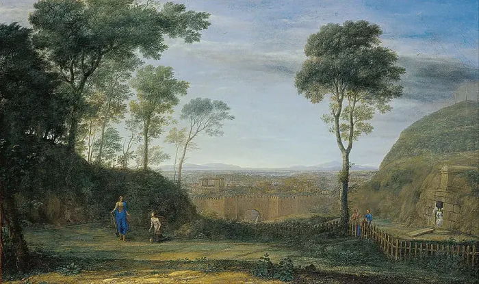 Framed Print : Christ appearing to St. Mary Magdalene (Noli me tangere). Artist: Lorrain, Claude (1600-1682) Framed Print : Christ appearing to St. Mary Magdalene (Noli me tangere). Artist: Lorrain, Claude (1600-1682)