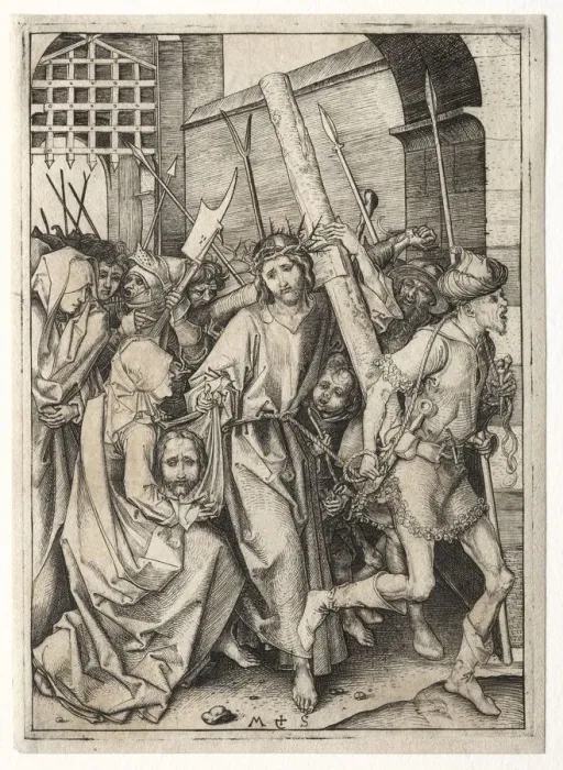 Framed Print : Christ Bearing the Cross. Creator: Martin Schongauer (German, c. 1450-1491) Framed Print : Christ Bearing the Cross. Creator: Martin Schongauer (German, c. 1450-1491)