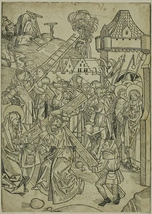 Framed Print : Christ Bearing the Cross, page 81, from the Treasury (Schatzbehalter), 1491. Creator: Michael Wolgemut Framed Print : Christ Bearing the Cross, page 81, from the Treasury (Schatzbehalter), 1491. Creator: Michael Wolgemut