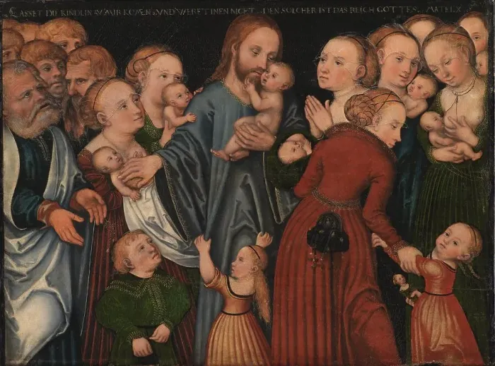 Framed Print : Christ Blessing the Children, 1537-1553. Creator: Lucas Cranach the Elder Framed Print : Christ Blessing the Children, 1537-1553. Creator: Lucas Cranach the Elder