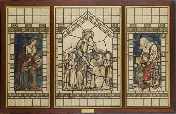 Framed Print : Christ Blessing Children, 1862. Creator: Sir Edward Coley Burne-Jones