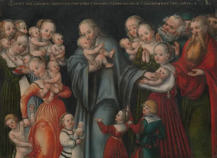 Framed Print : Christ Blessing the Children, ca. 1545-50. Creator: Lucas Cranach the Younger Framed Print : Christ Blessing the Children, ca. 1545-50. Creator: Lucas Cranach the Younger