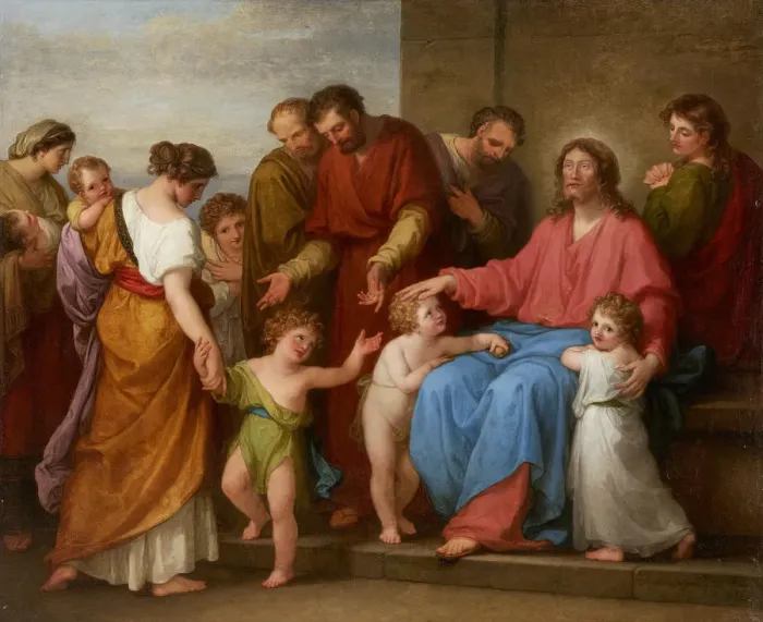 Framed Print : Christ Blessing the Children (Let the little children come to me), 1796 Framed Print : Christ Blessing the Children (Let the little children come to me), 1796