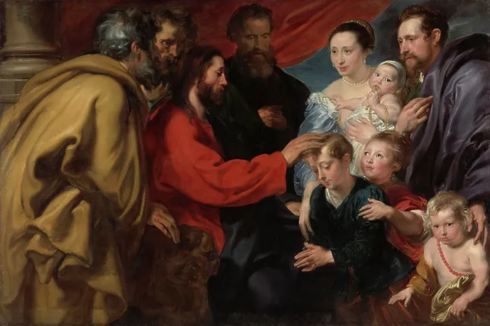 Framed Print : Christ Blessing the Children (Let the little children come to me), c1618-1620. Creator: Dyck, Sir Anthony van (1599-1641) Framed Print : Christ Blessing the Children (Let the little children come to me), c1618-1620. Creator: Dyck, Sir Anthony van (1599-1641)