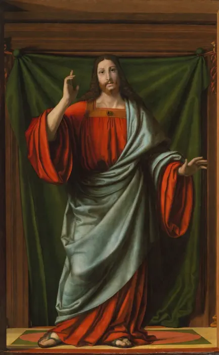 Framed Print : Christ Blessing. Creator: Andrea Solario Framed Print : Christ Blessing. Creator: Andrea Solario