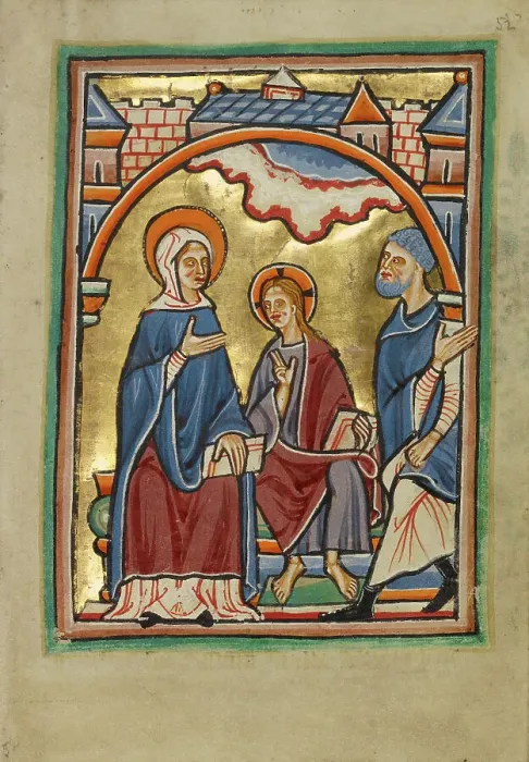 Framed Print : Christ Blessing His Parents, about 1190-1200. Creator: Unknown Framed Print : Christ Blessing His Parents, about 1190-1200. Creator: Unknown