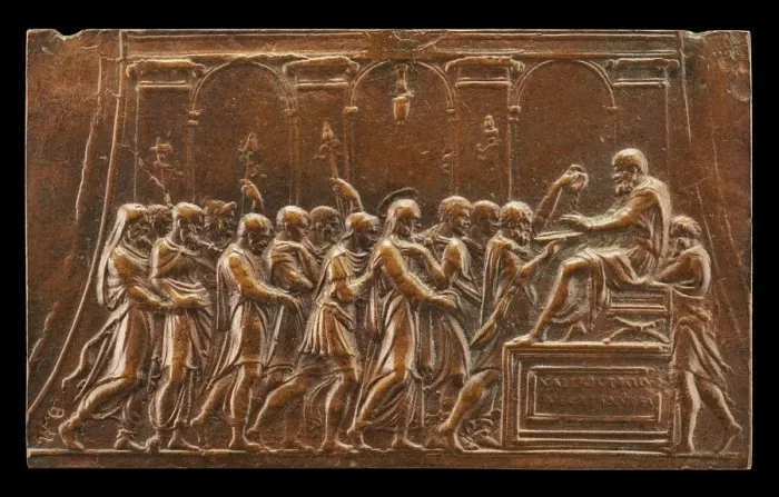 Framed Print : Christ Brought Before Pontius Pilate. Creator: Valerio Belli Framed Print : Christ Brought Before Pontius Pilate. Creator: Valerio Belli