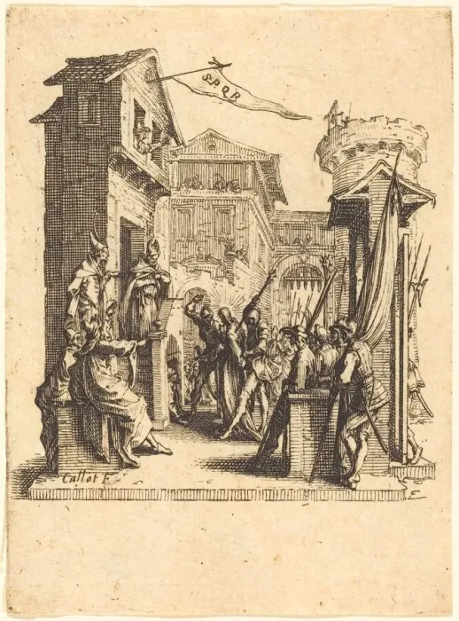 Framed Print : Christ before Caiaphas, c. 1624 / 1625. Creator: Jacques Callot Framed Print : Christ before Caiaphas, c. 1624 / 1625. Creator: Jacques Callot