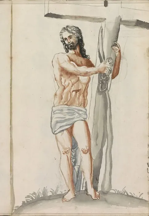 Framed Print : Christ carries the cross, 1696. Creator: Hendrick van Beaumont Framed Print : Christ carries the cross, 1696. Creator: Hendrick van Beaumont