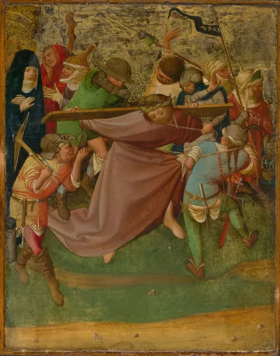 Framed Print : Christ Carrying the Cross, 1420 / 25. Creator: Master of the Worcester Carrying of Framed Print : Christ Carrying the Cross, 1420 / 25. Creator: Master of the Worcester Carrying of