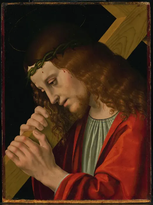 Framed Print : Christ Carrying the Cross, about 1495-1500. Creator: Marco d'Oggiono Framed Print : Christ Carrying the Cross, about 1495-1500. Creator: Marco d'Oggiono