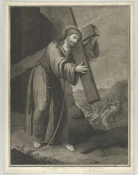 Christ carrying the cross, at right the two thieves on the road to Calvary, 1778. Creator: John Keyse Sherwin