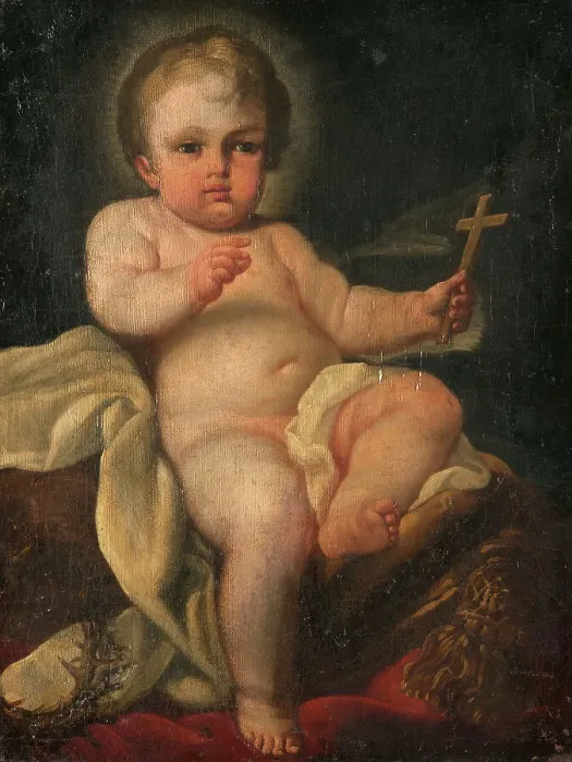 Framed Print : The Christ Child Holding a Cross, early-mid 18th century. Creator: Sebastiano Conca Framed Print : The Christ Child Holding a Cross, early-mid 18th century. Creator: Sebastiano Conca