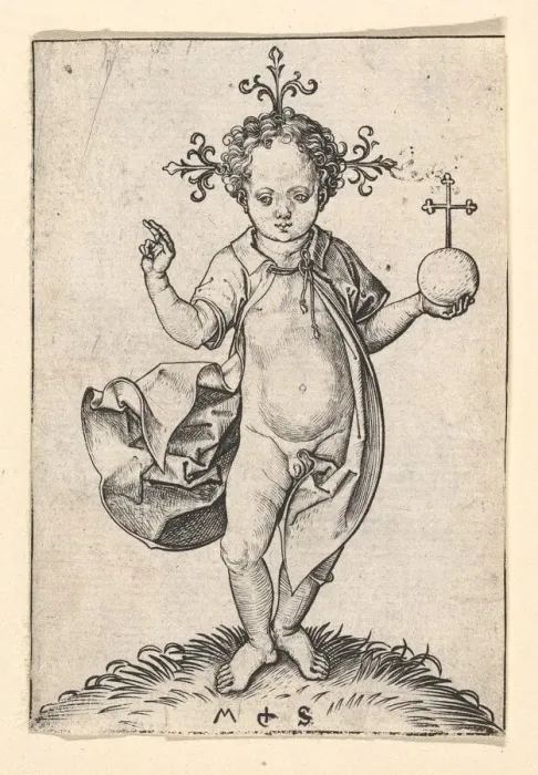 Framed Print : The Christ Child with an Orb, 1469-1482. Creator: Martin Schongauer Framed Print : The Christ Child with an Orb, 1469-1482. Creator: Martin Schongauer