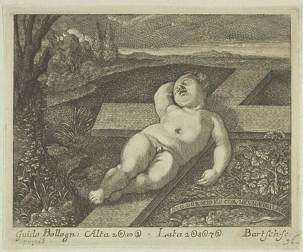 The Christ Child sleeping on a cross in a landscape, after Reni, ca. 1780-1821. ca. 1780-1821. Creator: Johann Gottfried Bartsch