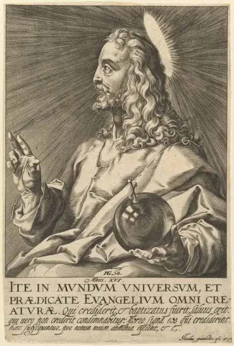 Framed Print : Christ, from Christ and the Twelve Apostles, before 1609. Creator: Jacques Granthomme Framed Print : Christ, from Christ and the Twelve Apostles, before 1609. Creator: Jacques Granthomme