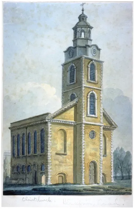 Framed Print : Christ Church on Blackfriars Road, Southwark, London, c1830 Framed Print : Christ Church on Blackfriars Road, Southwark, London, c1830
