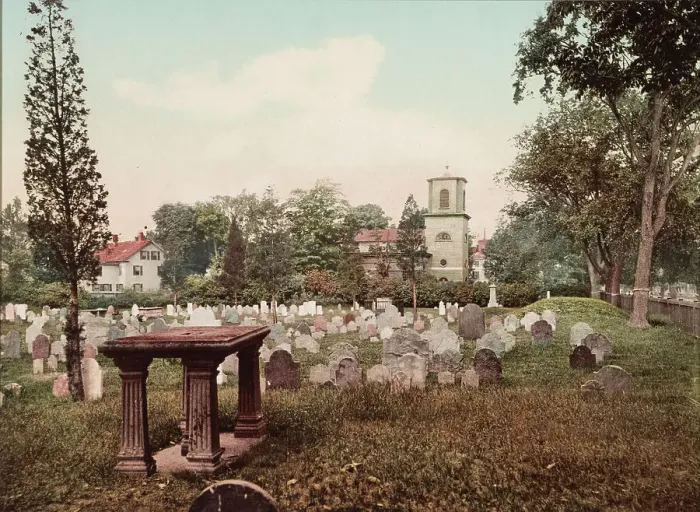 Framed Print : Christ Church churchyard, Cambridge, c1899. Creator: Unknown Framed Print : Christ Church churchyard, Cambridge, c1899. Creator: Unknown