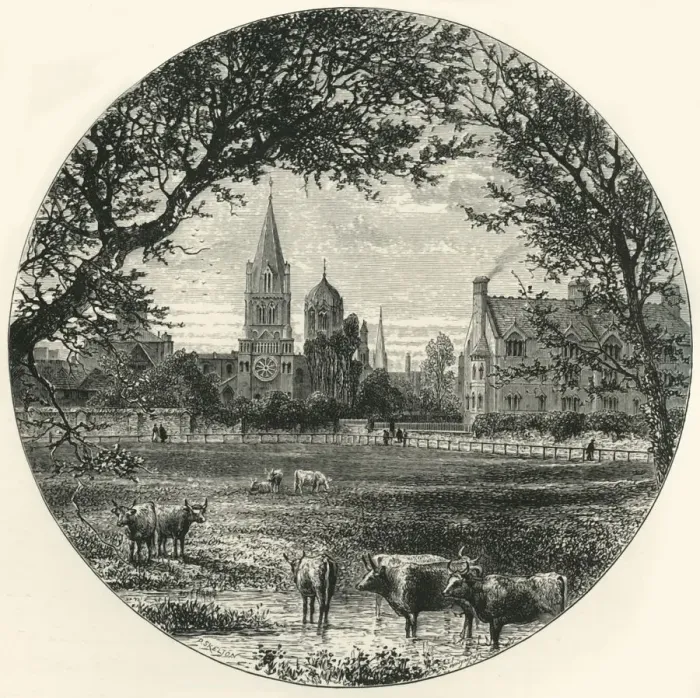 Framed Print : Christ Church, from Merton Meadows, c1870 Framed Print : Christ Church, from Merton Meadows, c1870