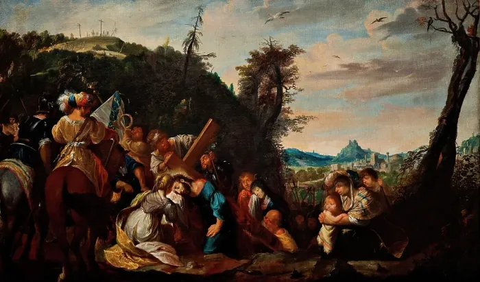 Framed Print : Christ collapsing under the Cross, c1640s. Creator: Unknown Framed Print : Christ collapsing under the Cross, c1640s. Creator: Unknown