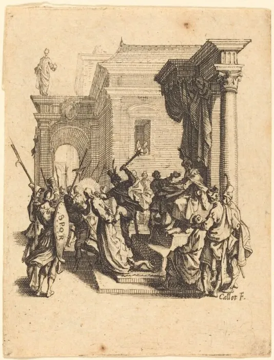 Framed Print : Christ Condemned to Death by Pilate, c. 1624 / 1625. Creator: Jacques Callot Framed Print : Christ Condemned to Death by Pilate, c. 1624 / 1625. Creator: Jacques Callot