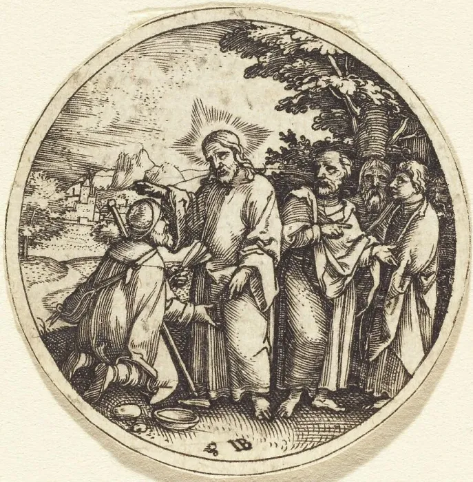 Framed Print : Christ Consoling the Centurion. Creator: Master I. B Framed Print : Christ Consoling the Centurion. Creator: Master I. B