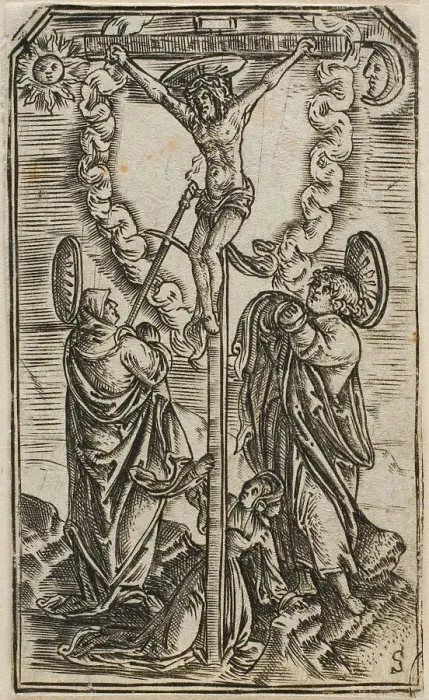 Framed Print : Christ on the Cross, 1500 / 25. Creator: Master S Framed Print : Christ on the Cross, 1500 / 25. Creator: Master S