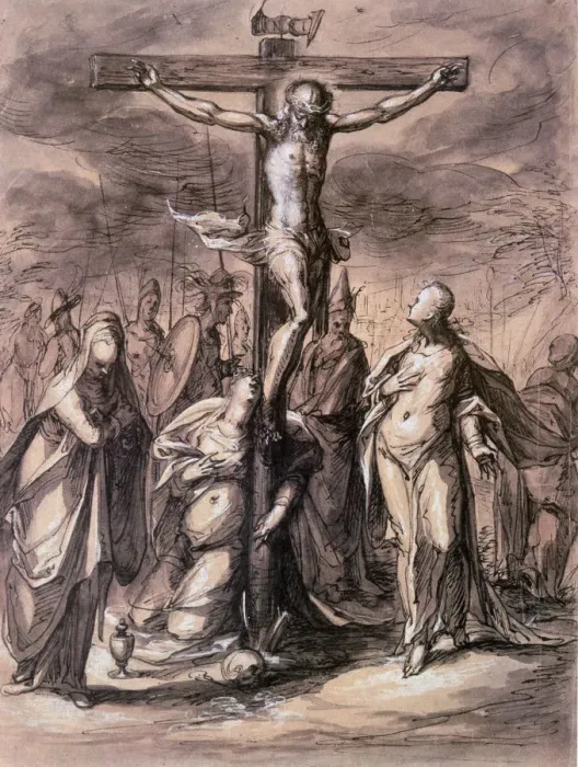 Framed Print : Christ on the Cross, 17th century. Artist: Hermann Weyer Framed Print : Christ on the Cross, 17th century. Artist: Hermann Weyer