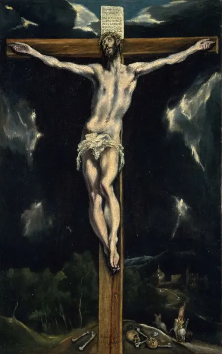 Framed Print : Christ on the Cross. Artist: El Greco, Dominico (1541-1614) Framed Print : Christ on the Cross. Artist: El Greco, Dominico (1541-1614)
