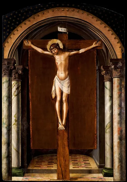 Framed Print : Christ on the cross, c1493-1498. Creator: Berruguete, Pedro (1450-1503) Framed Print : Christ on the cross, c1493-1498. Creator: Berruguete, Pedro (1450-1503)