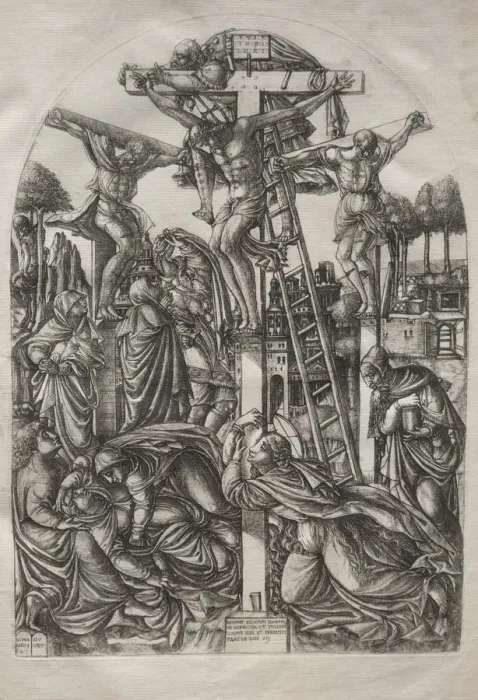 Framed Print : Christ on the Cross between the Two Thieves, before 1561. Creator: Jean Duvet (French, 1485-1561) Framed Print : Christ on the Cross between the Two Thieves, before 1561. Creator: Jean Duvet (French, 1485-1561)