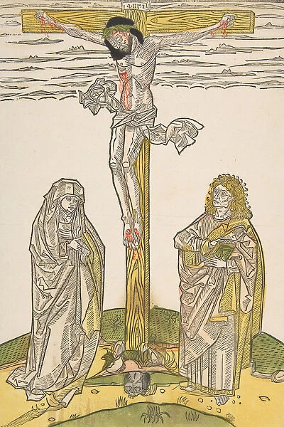 Christ on the Cross with the Virgin and Saint John, 15th century. 15th century. Creator: Anon