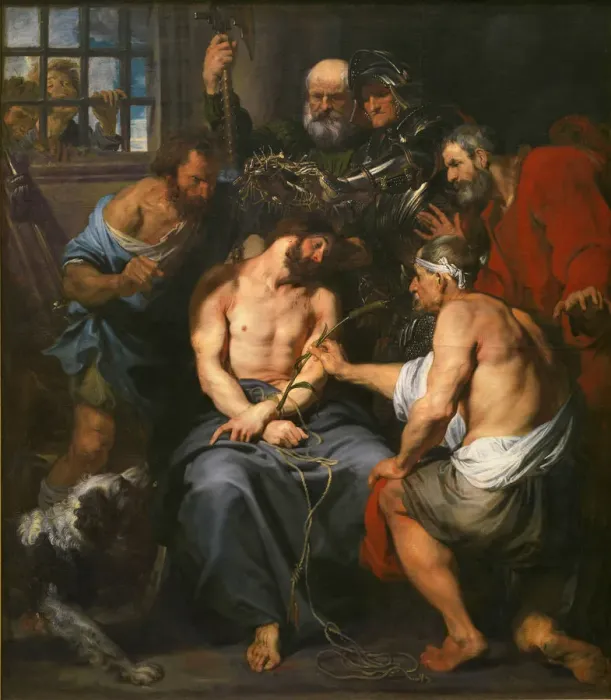 Framed Print : Christ Crowned with Thorns. Artist: Dyck, Sir Anthony van (1599-1641) Framed Print : Christ Crowned with Thorns. Artist: Dyck, Sir Anthony van (1599-1641)