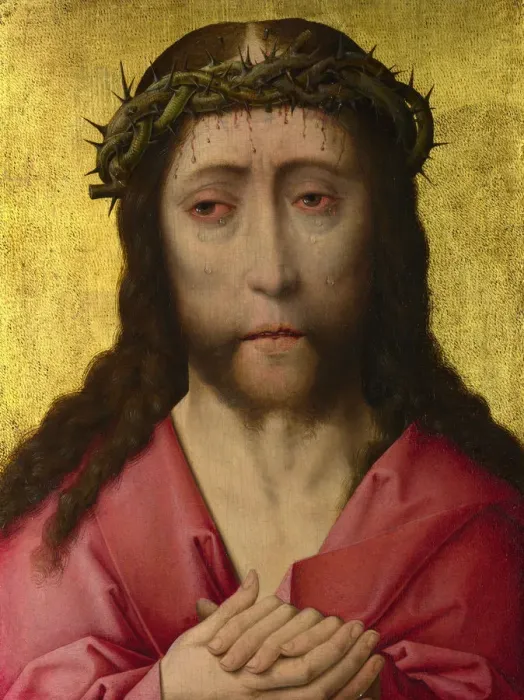 Framed Print : Christ Crowned with Thorns, ca 1470-1475. Artist: Bouts, Dirk, (Workshop) Framed Print : Christ Crowned with Thorns, ca 1470-1475. Artist: Bouts, Dirk, (Workshop)