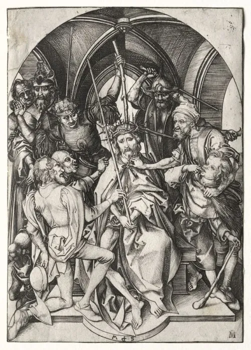 Framed Print : Christ Crowned with Thorns. Creator: Martin Schongauer (German, c. 1450-1491) Framed Print : Christ Crowned with Thorns. Creator: Martin Schongauer (German, c. 1450-1491)