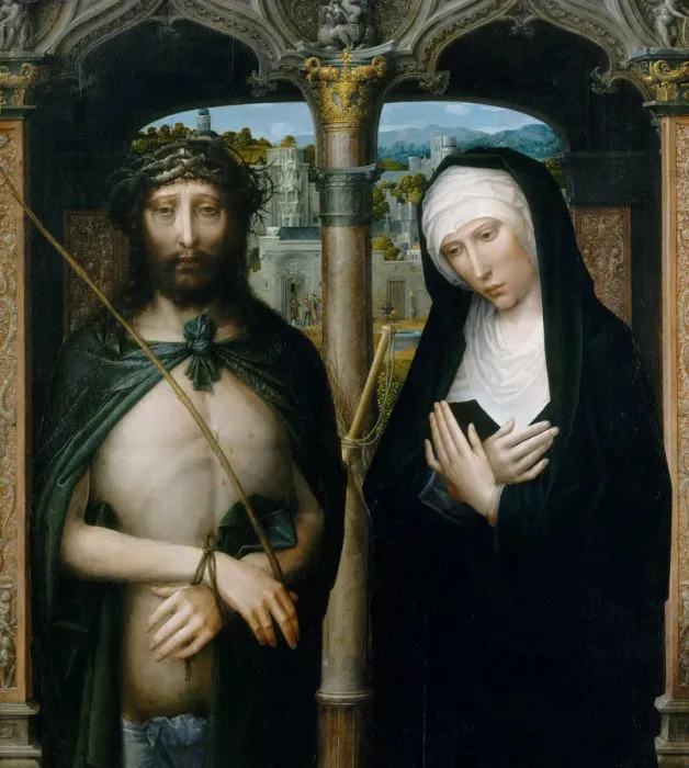 Framed Print : Christ Crowned with Thorns (Ecce Homo), and the Mourning Virgin, ca. 1530-40. Creator Framed Print : Christ Crowned with Thorns (Ecce Homo), and the Mourning Virgin, ca. 1530-40. Creator