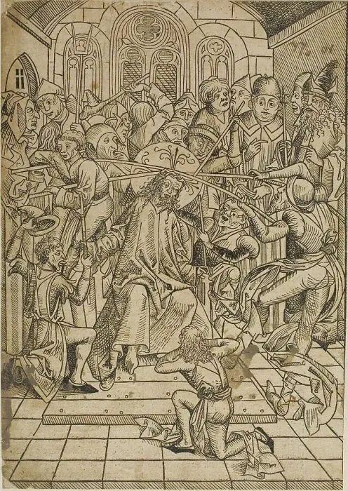 Framed Print : Christ Crowned with Thorns, page 72 from the Treasury (Schatzbehalter), 1491. Creator: Michael Wolgemut