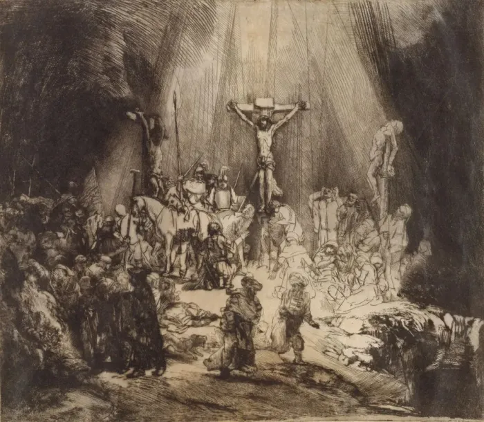 Framed Print : Christ Crucified between the Two Thieves: The Three Crosses, 1653. 1653 Framed Print : Christ Crucified between the Two Thieves: The Three Crosses, 1653. 1653