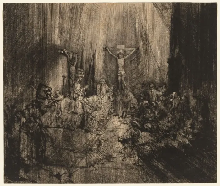 Framed Print : Christ Crucified Between the Two Thieves: The Three Crosses, 1653- c. 1660. Creator Framed Print : Christ Crucified Between the Two Thieves: The Three Crosses, 1653- c. 1660. Creator