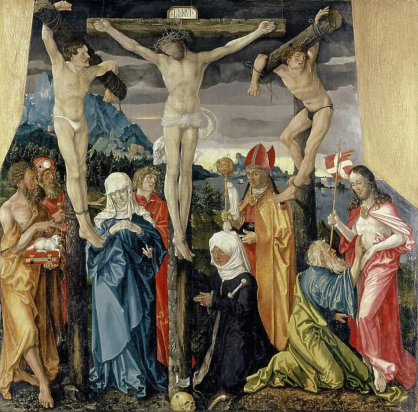 Christ Crucified with the Thieves, Saints and a Female Donor , 1512. Creator: Baldung (Baldung Grien), Hans (1484-1545)