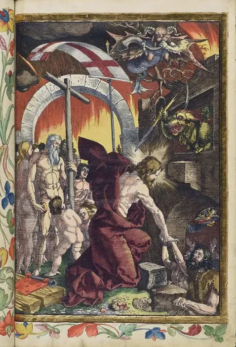 Framed Print : Christ descends into the underworld (limbo). From the Great Passion (Passio domini nostri Jesu), 1511 Creator: Dürer, Albrecht (1471-1528) Framed Print : Christ descends into the underworld (limbo). From the Great Passion (Passio domini nostri Jesu), 1511 Creator: Dürer, Albrecht (1471-1528)
