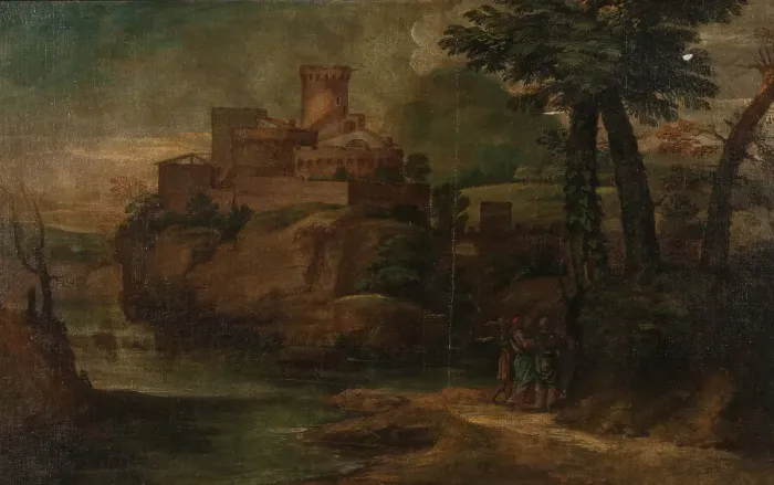 Framed Print : Christ with two disciples at Emmaus, c17th century. Creator: Unknown Framed Print : Christ with two disciples at Emmaus, c17th century. Creator: Unknown