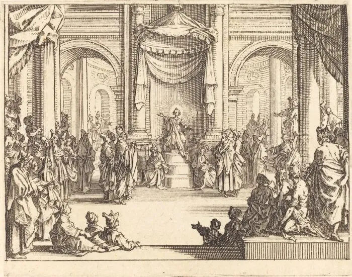 Framed Print : Christ Disputing with the Doctors, 1635. Creator: Jacques Callot Framed Print : Christ Disputing with the Doctors, 1635. Creator: Jacques Callot