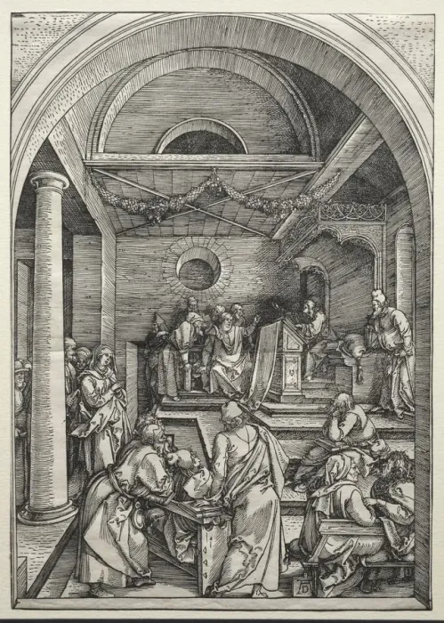 Framed Print : Christ Disputing with Doctors, c. 1503-1504. Creator: Albrecht Dürer (German, 1471-1528) Framed Print : Christ Disputing with Doctors, c. 1503-1504. Creator: Albrecht Dürer (German, 1471-1528)