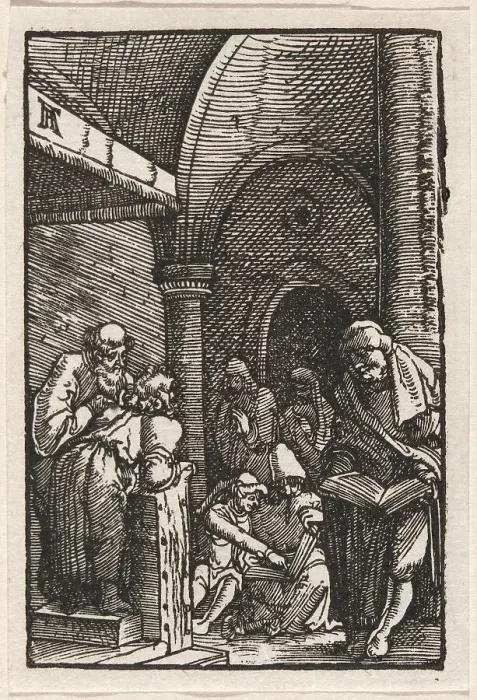 Framed Print : Christ Disputing with the Doctors, c. 1513. Creator: Albrecht Altdorfer Framed Print : Christ Disputing with the Doctors, c. 1513. Creator: Albrecht Altdorfer