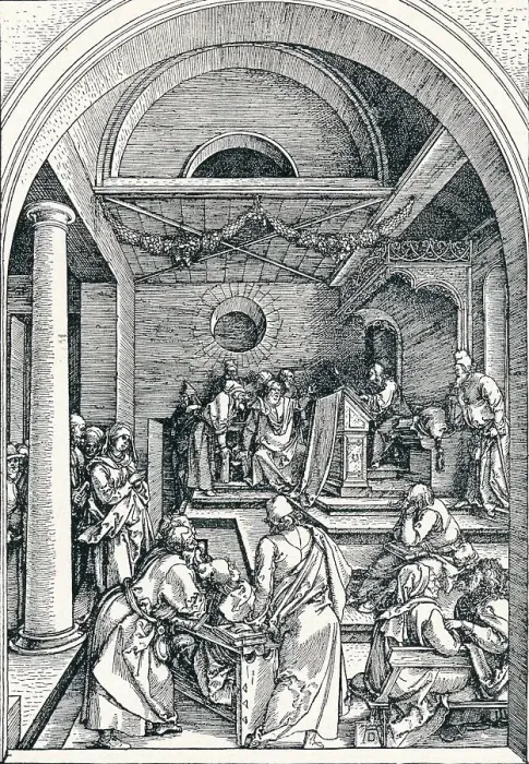 Framed Print : Christ among the Doctors, 1506 (1906). Artist: Albrecht Durer Framed Print : Christ among the Doctors, 1506 (1906). Artist: Albrecht Durer