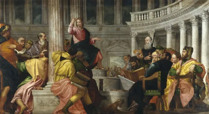 Framed Print : Christ among the Doctors. Artist: Veronese, Paolo (1528-1588) Framed Print : Christ among the Doctors. Artist: Veronese, Paolo (1528-1588)