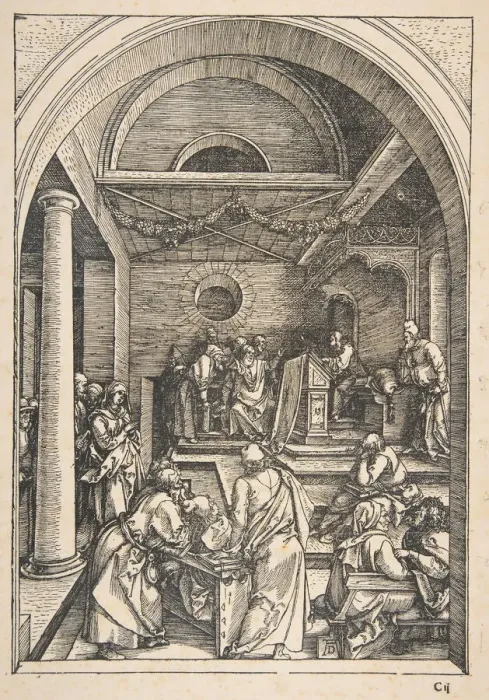 Framed Print : Christ among the Doctors, from The Life of the Virgin, Latin Edition, 1511. n. d Framed Print : Christ among the Doctors, from The Life of the Virgin, Latin Edition, 1511. n. d