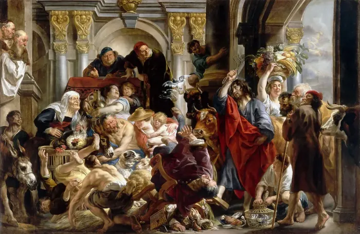 Framed Print : Christ Driving the Money Changers from the Temple. Artist: Jordaens, Jacob (1593-1678) Framed Print : Christ Driving the Money Changers from the Temple. Artist: Jordaens, Jacob (1593-1678)