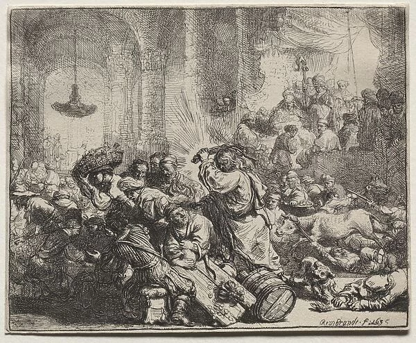 Christ Driving the Money Changers from the Temple, 1635. Creator: Rembrandt van Rijn (Dutch